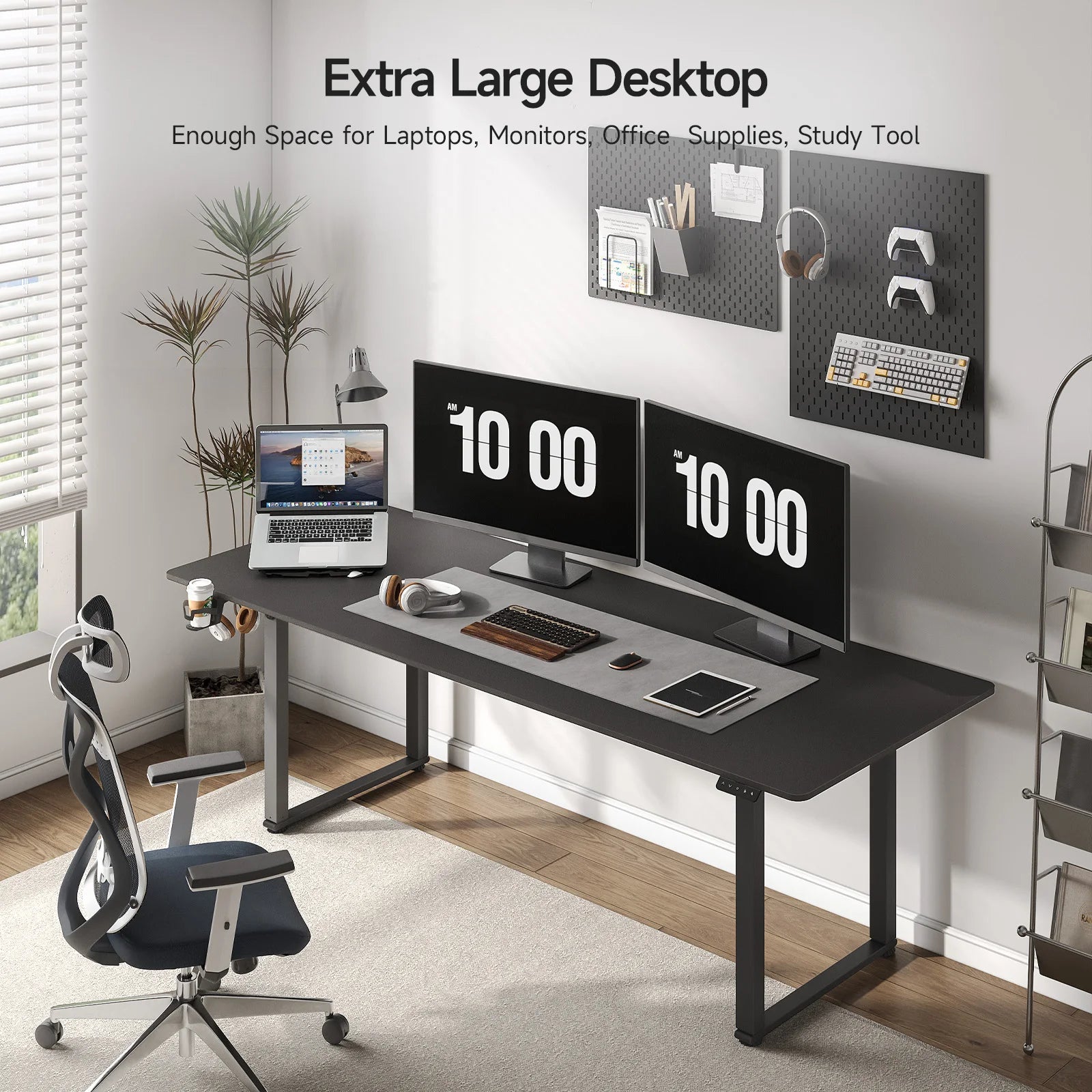 Electric Lifting Table, Square Standing Computer Desk Stand Up Desk With 4 Legs Sit Stand Desk Adjustable Height from 28-46"